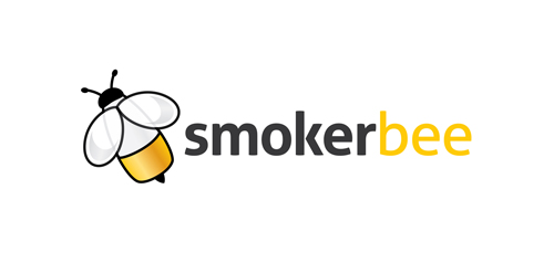 Smokerbee logo设计：简洁蜜蜂图标与品牌名称结合