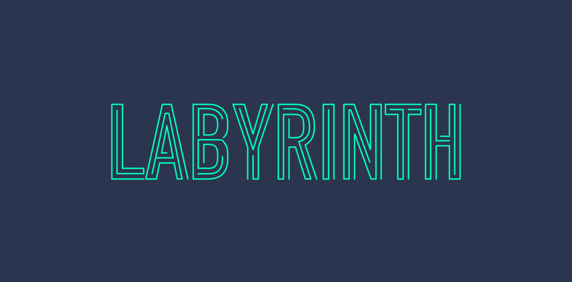 Labyrinth Logo设计：简洁线条与深邃背景的完美结合