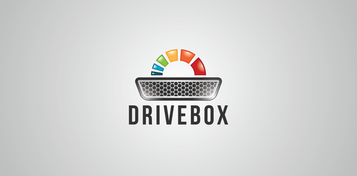 Drivebox Logo设计:现代科技感速度计标志
