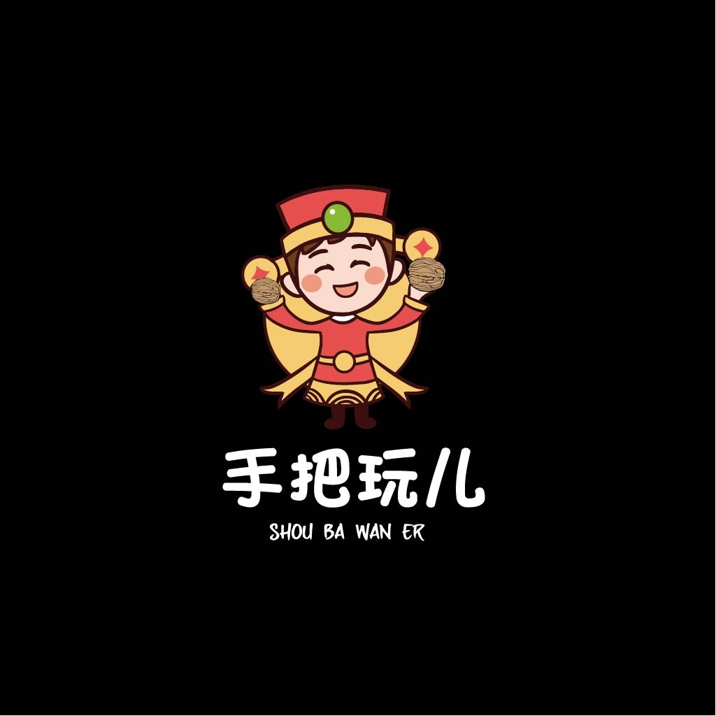 卡通人物logo设计:手把把玩玩儿