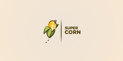 超级玉米logo设计:简约自然风格