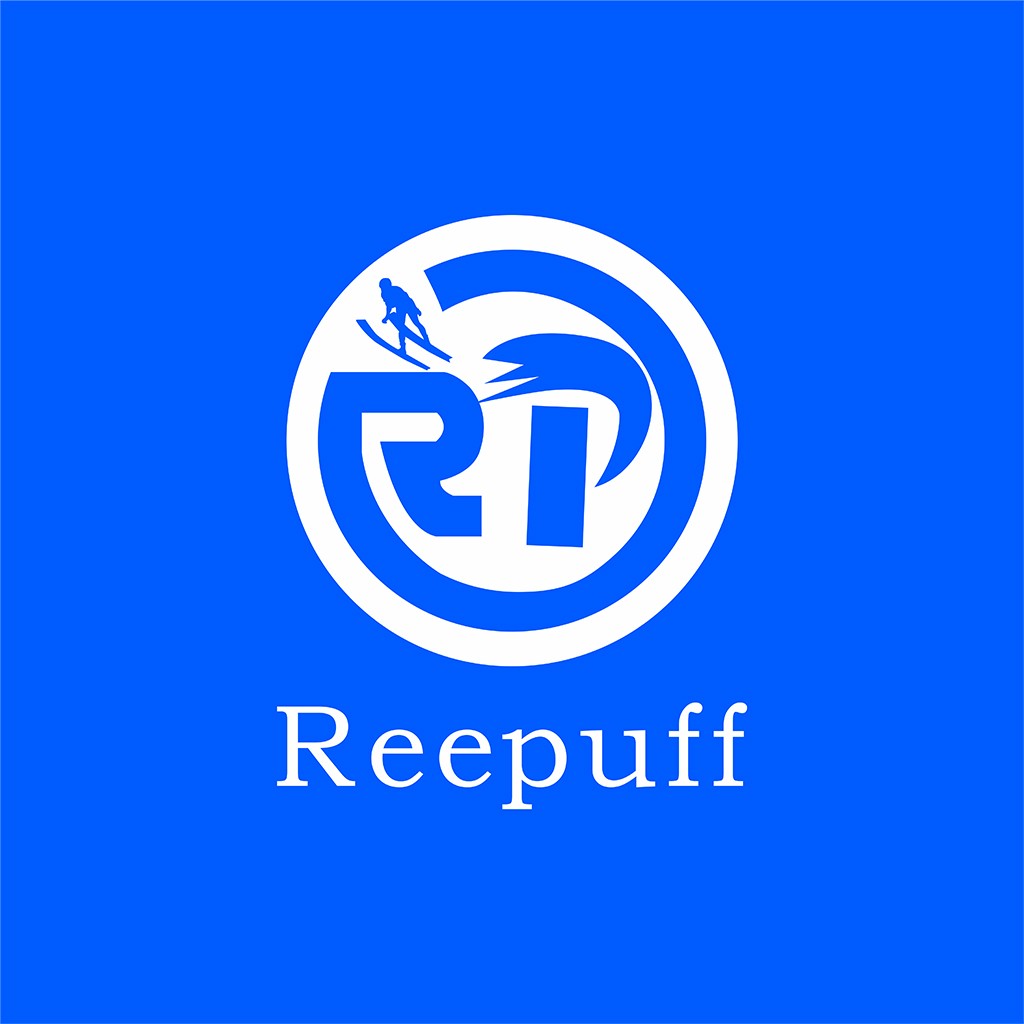 滑雪运动主题的Reepuff Logo设计