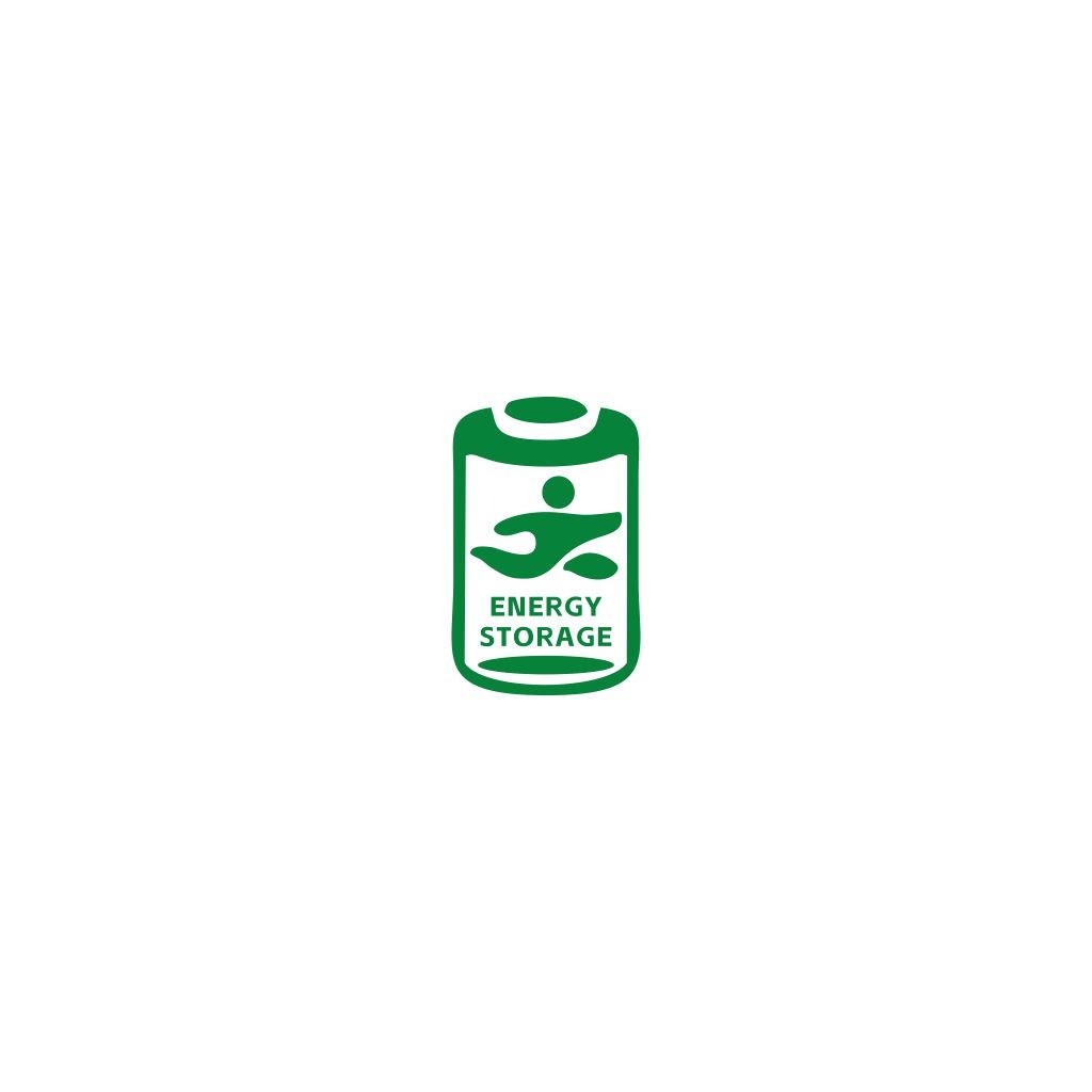 绿色电池能量存储logo设计