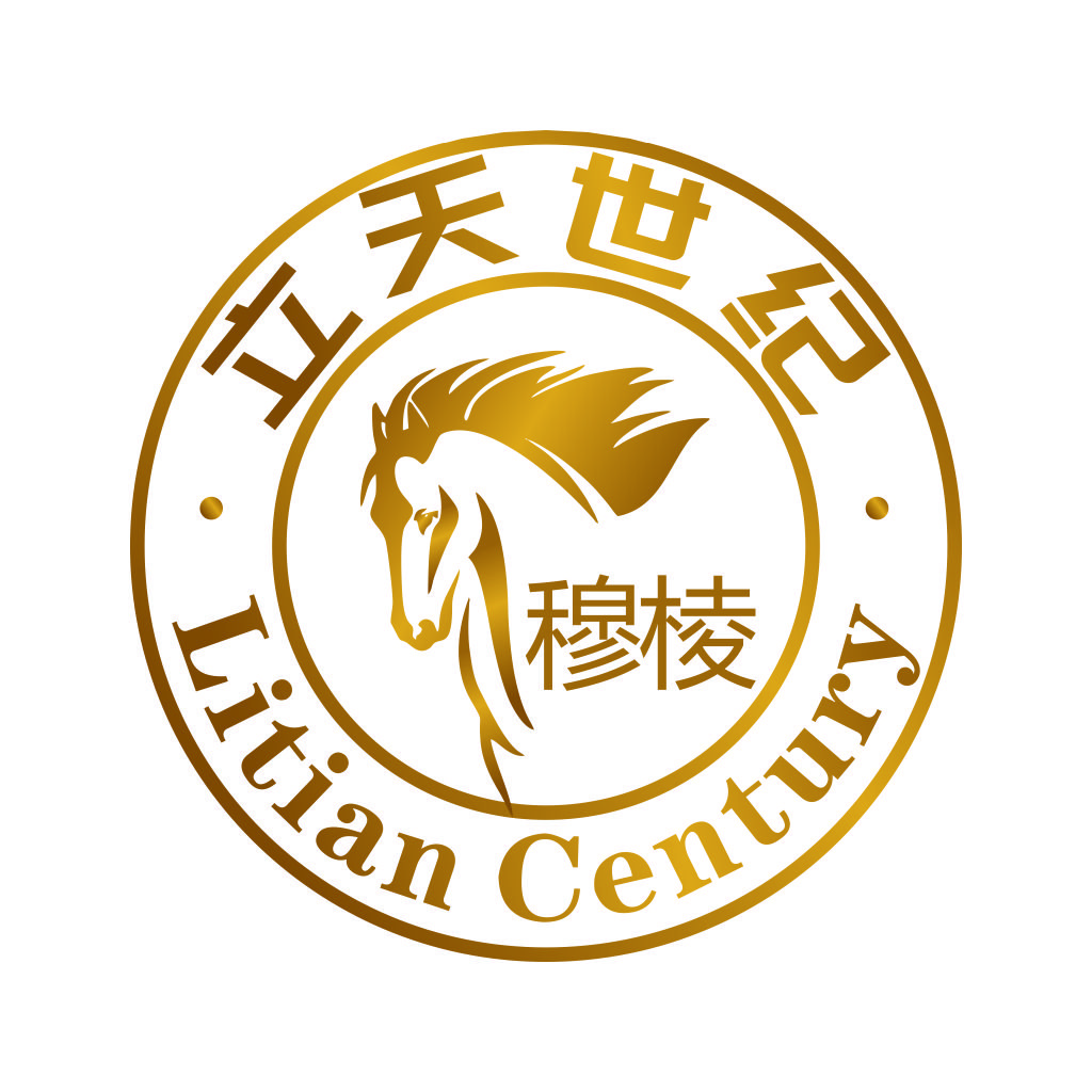 马头图案的金边圆形Logo设计