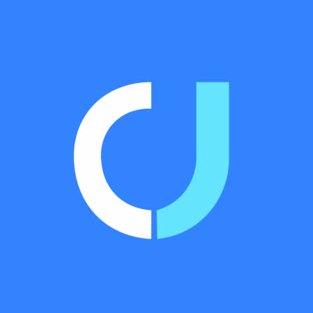 简洁现代的蓝色渐变圆角logo设计