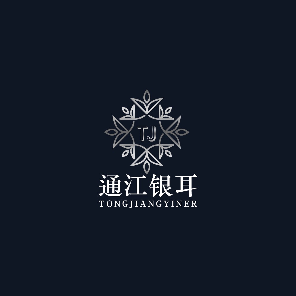 TJ品牌logo设计:简洁优雅的花卉图案