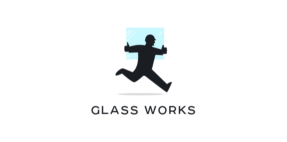 简洁动感的跑动人物logo设计