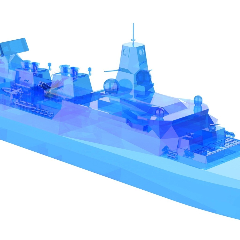 蓝色战舰3D模型logo设计