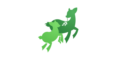 绿色马与鹿logo设计