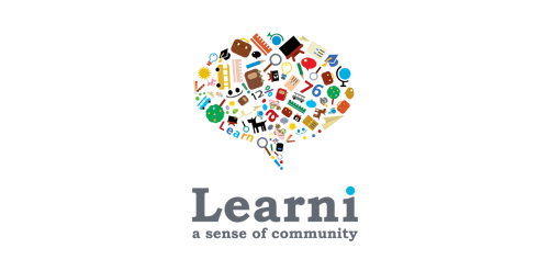 脑形创意学习社区logo设计