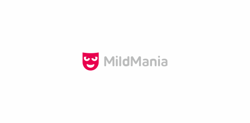 MildMania Logo设计:简洁微笑面具品牌标识