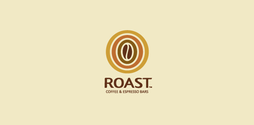 咖啡豆造型的创意咖啡店logo设计