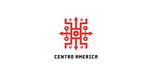 简约几何风格的Centro America Logo设计