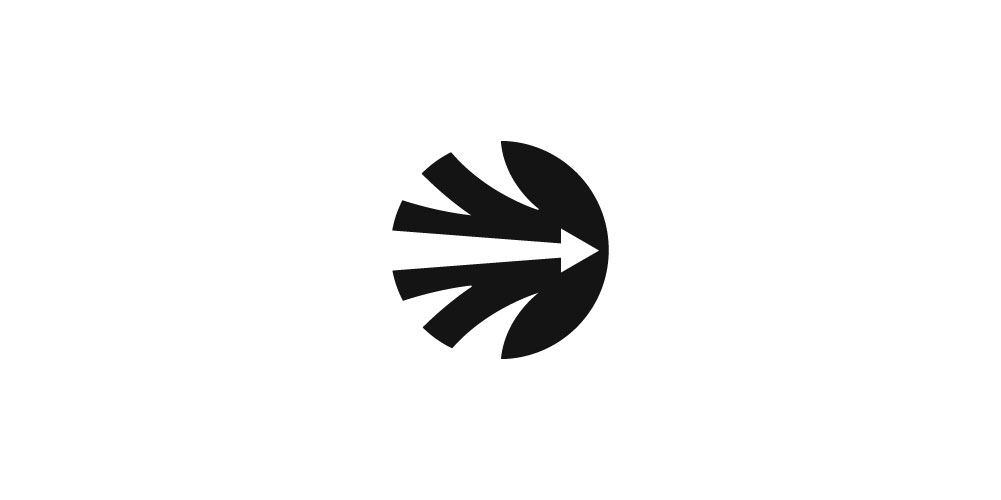 箭头与叶片结合的现代logo设计