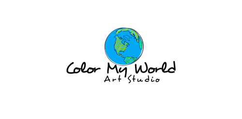 Color My World Art Studio Logo Design