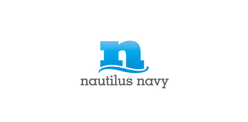 Nautilus Navy Logo设计：简洁海洋风格