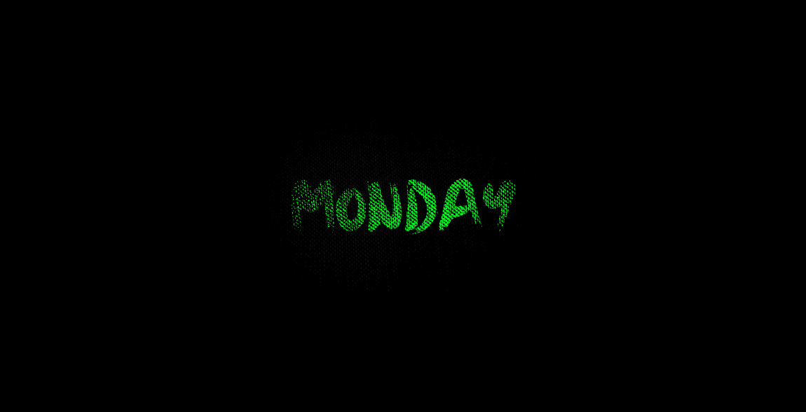 MONDAY绿色点阵字体设计