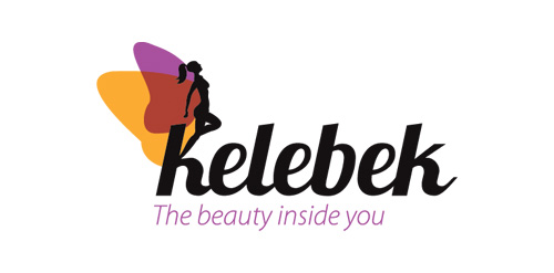 Kelebek Logo设计:优雅女性剪影与色彩渐变
