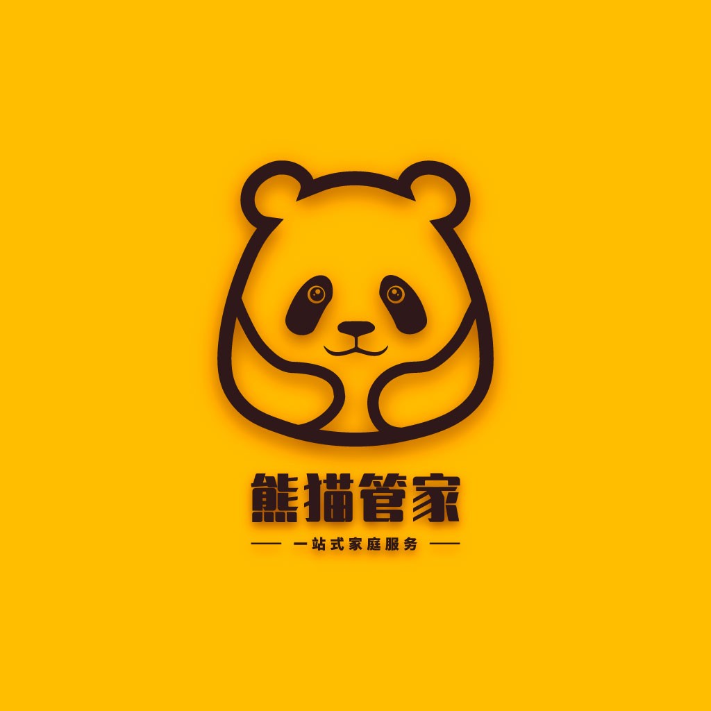 熊猫管家logo设计:简约可爱品牌标识
