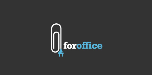 简约办公室夹子logo设计