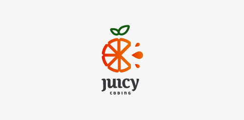 创意橙子形状的Juicy Coding Logo设计
