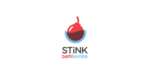 简约创意的Stink Bath Bombs Logo设计