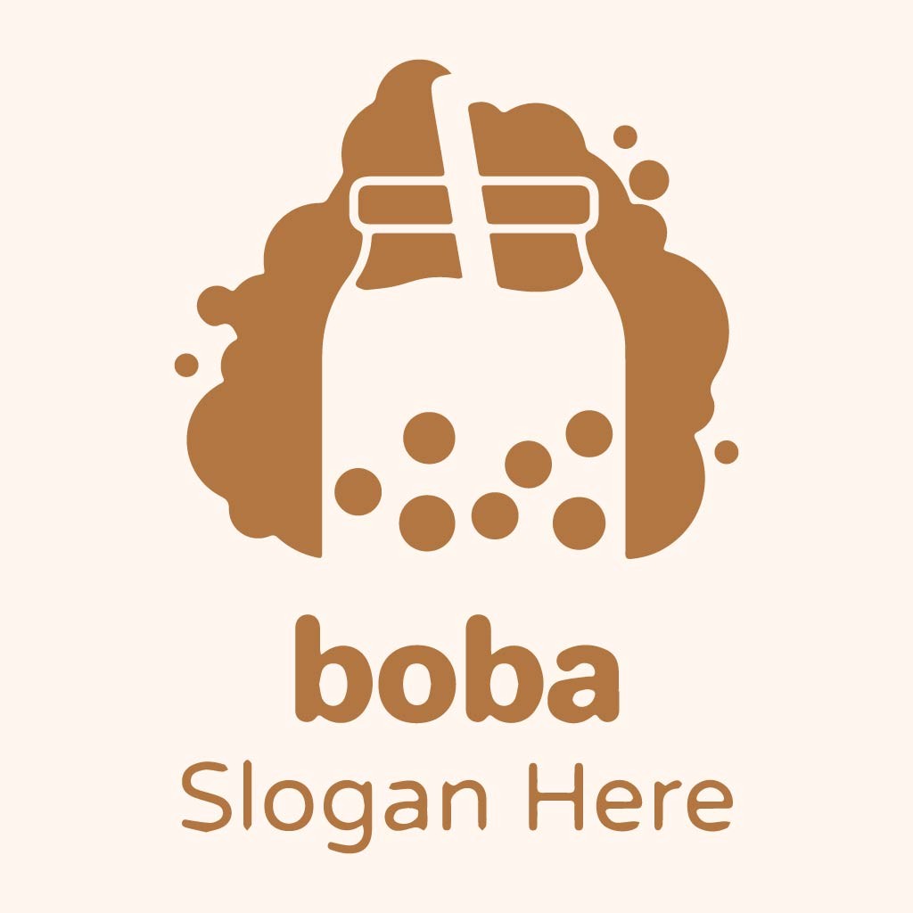 boba logo设计：创意珍珠奶茶品牌标识