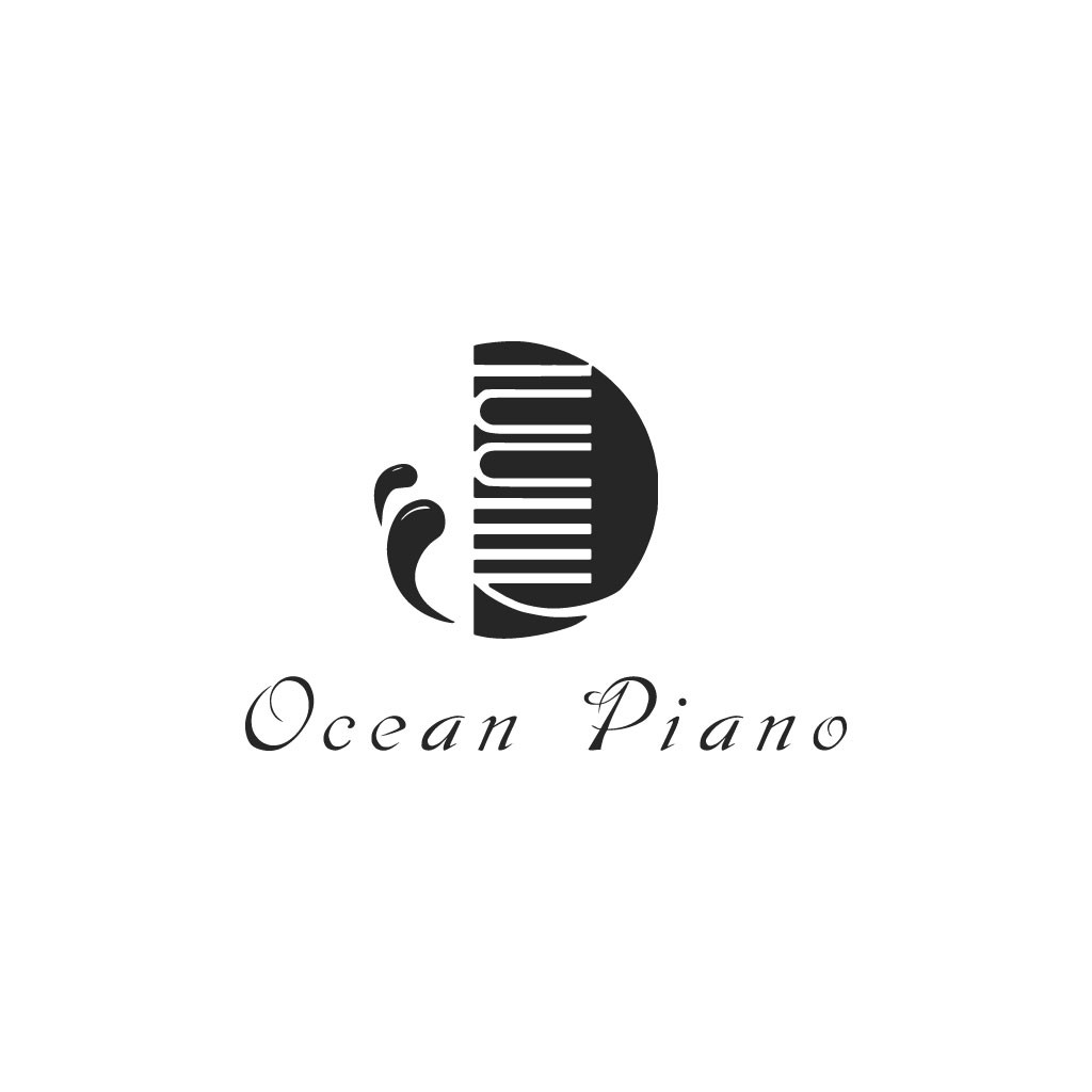 简约钢琴键海洋主题Logo设计