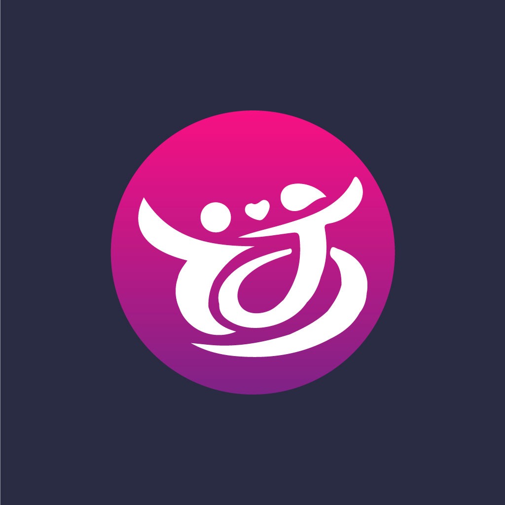 简洁现代的粉色圆圈logo设计