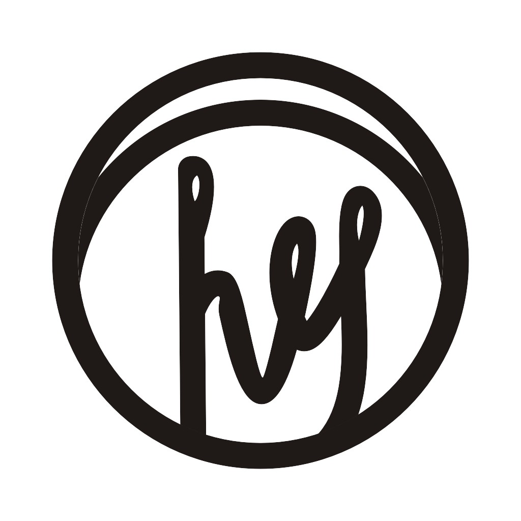 简洁现代的'hey'字母圈logo设计