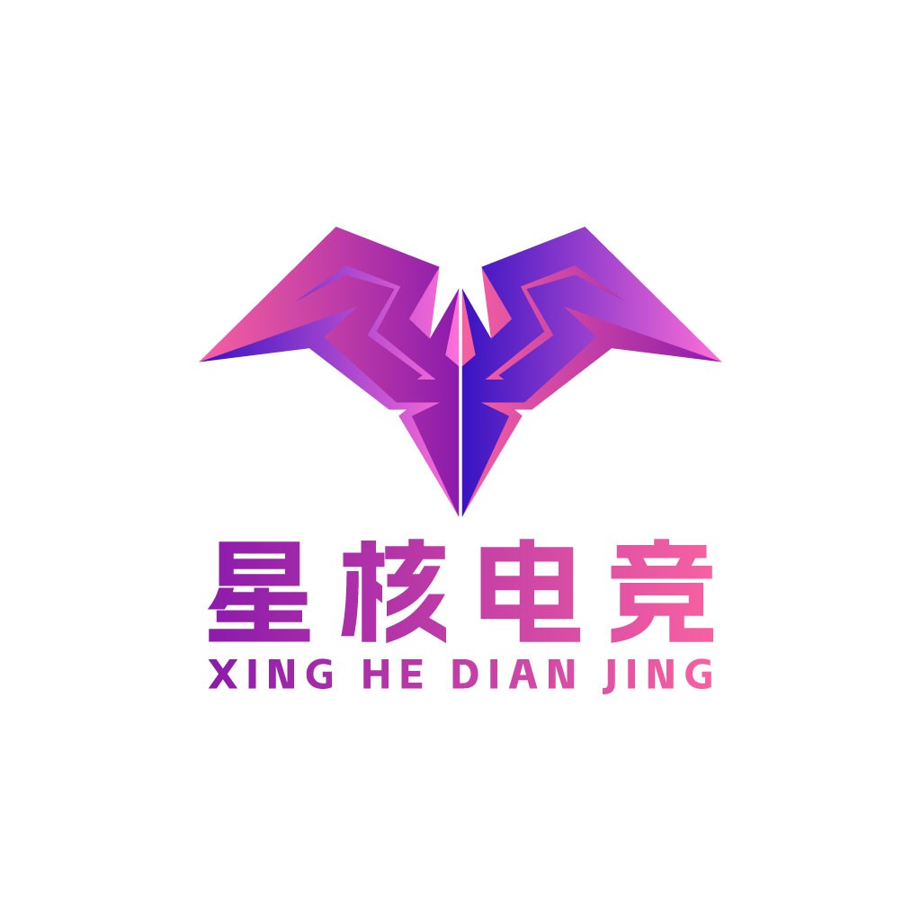 紫色几何翅膀logo设计