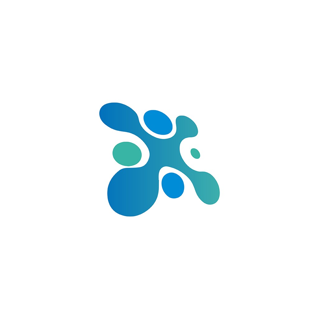 蓝色渐变液体滴落logo设计