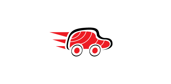 红色动感汽车logo设计