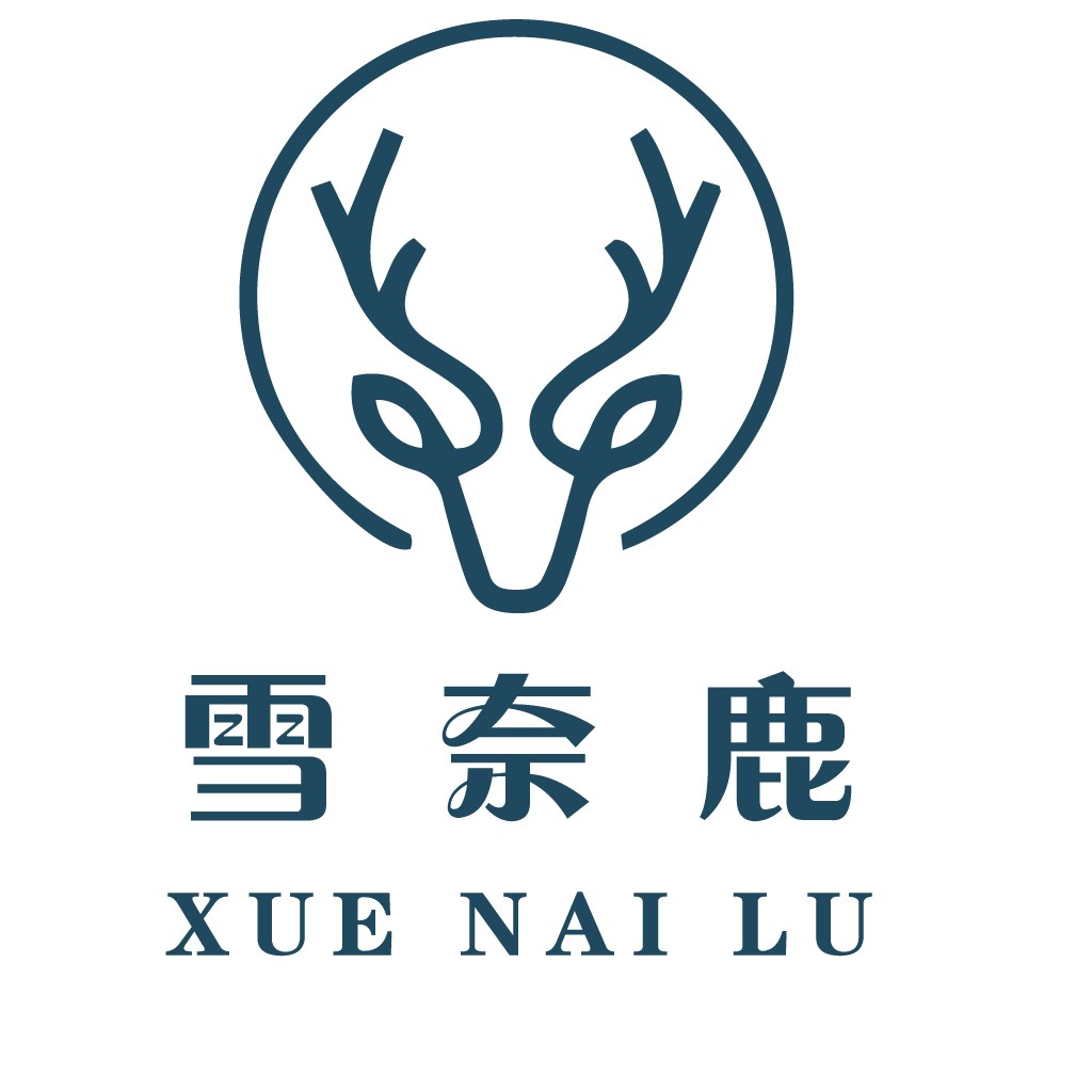 雪奈鹿logo设计：简约鹿头标志