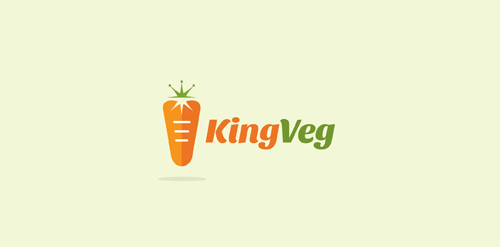 胡萝卜主题的KingVeg logo设计