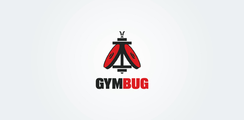 GymBug Logo设计:创意昆虫健身标志