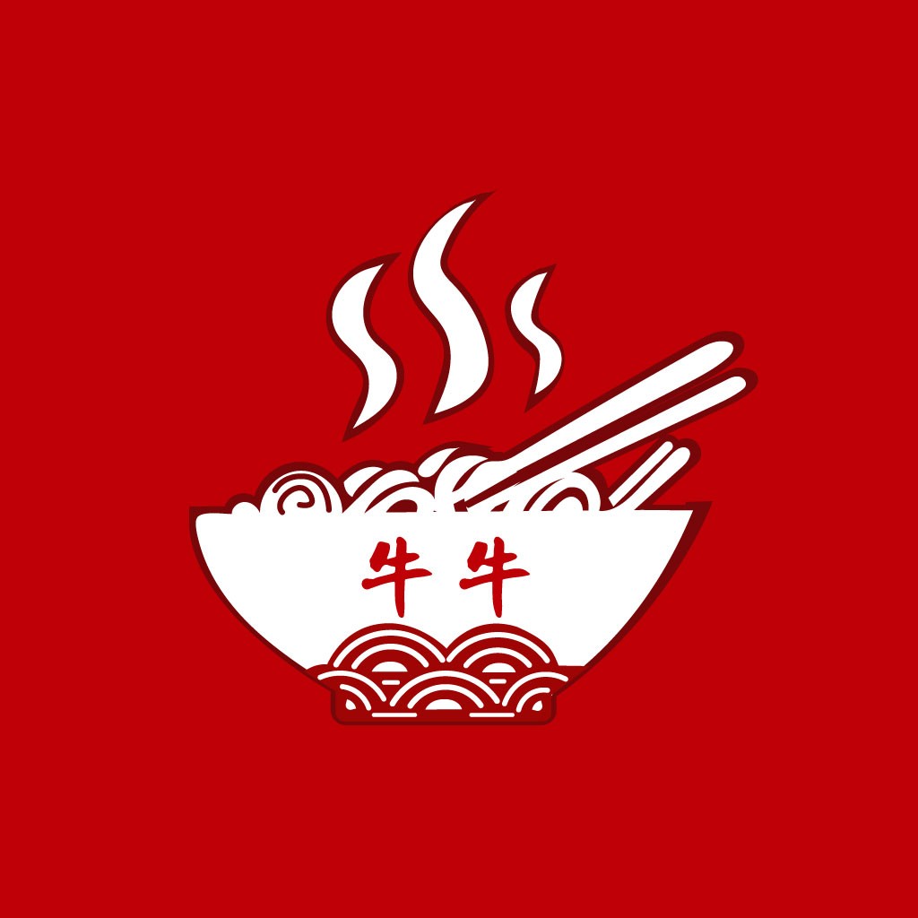 中式美食logo设计:热气腾腾的面条