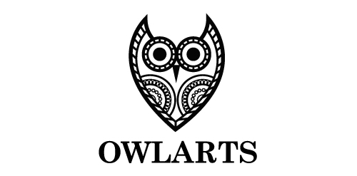 简约黑白猫头鹰logo设计