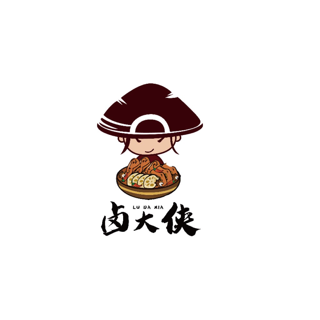 卤大侠logo设计：创意卡通形象与美食结合
