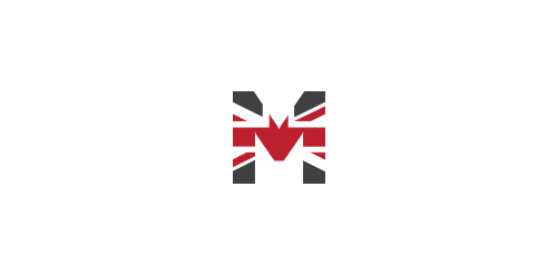 英伦风字母M标志设计