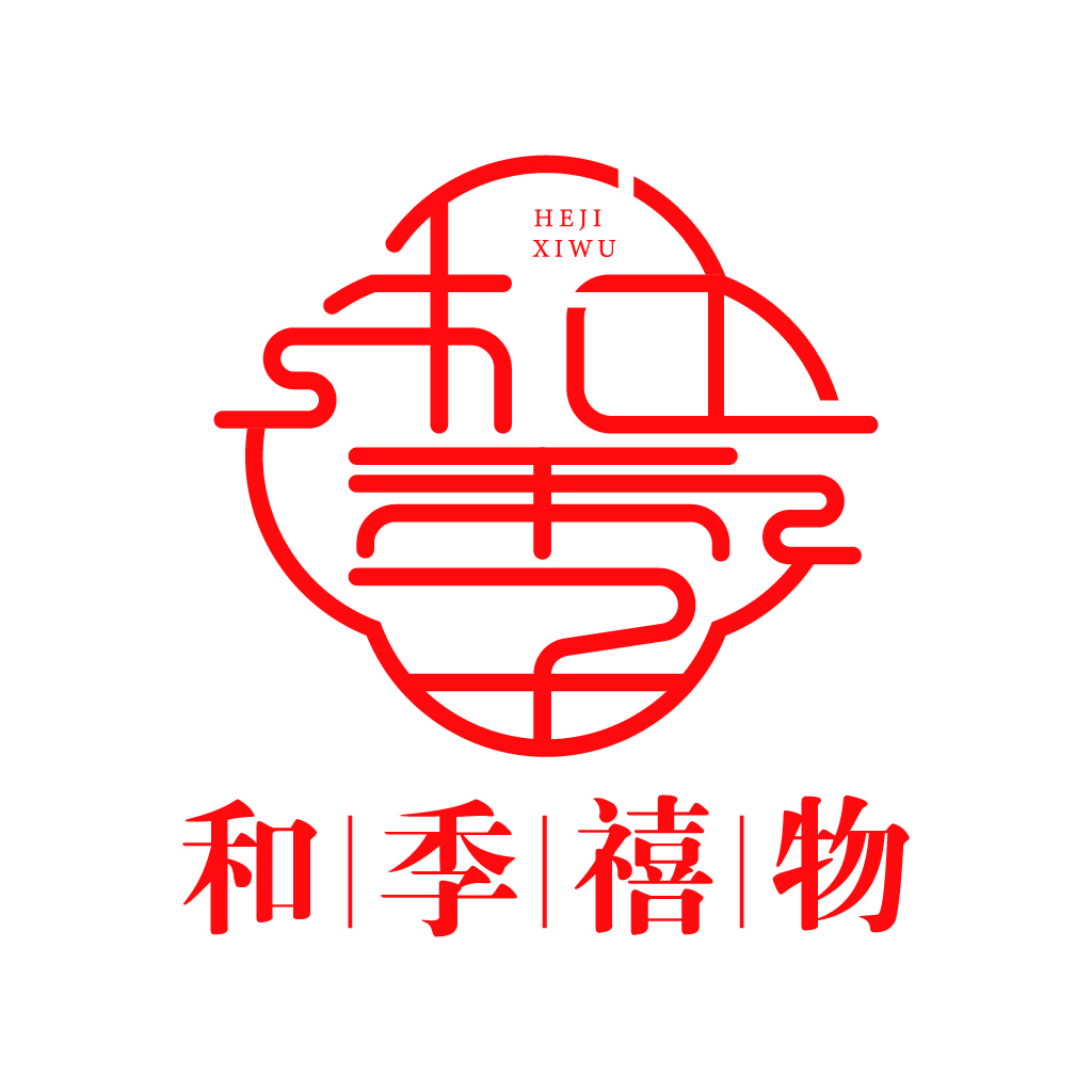 红色简洁线条艺术logo设计