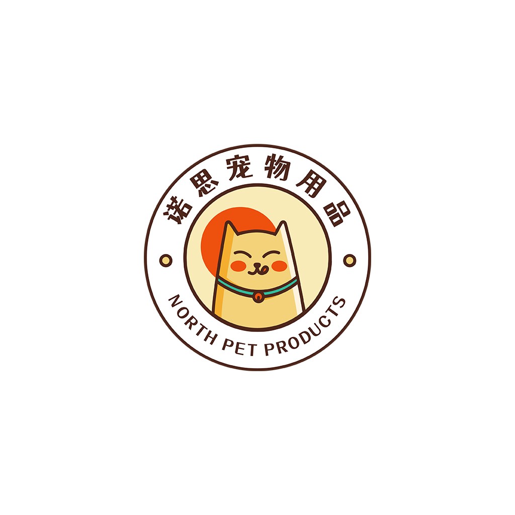 宠物用品店logo设计：可爱猫咪图案