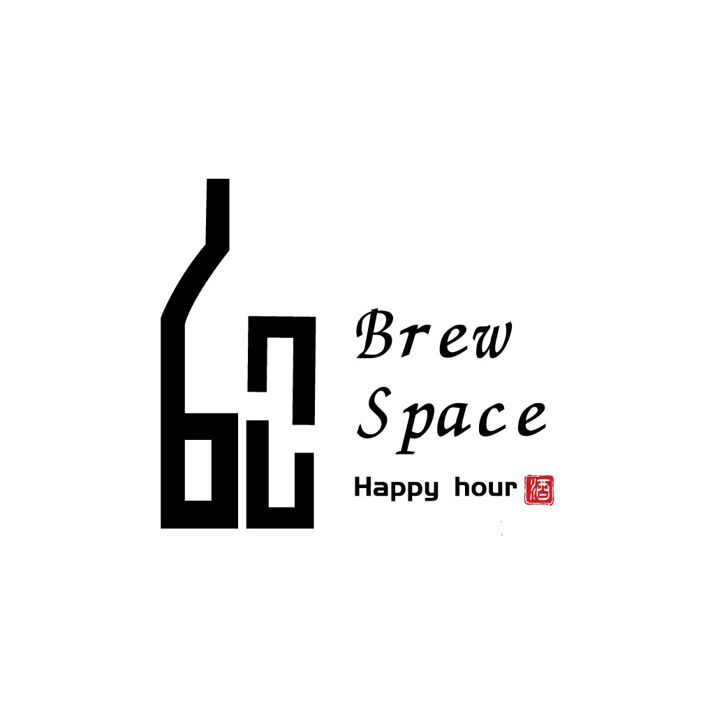 简约酒馆logo设计：Happy Hour Space
