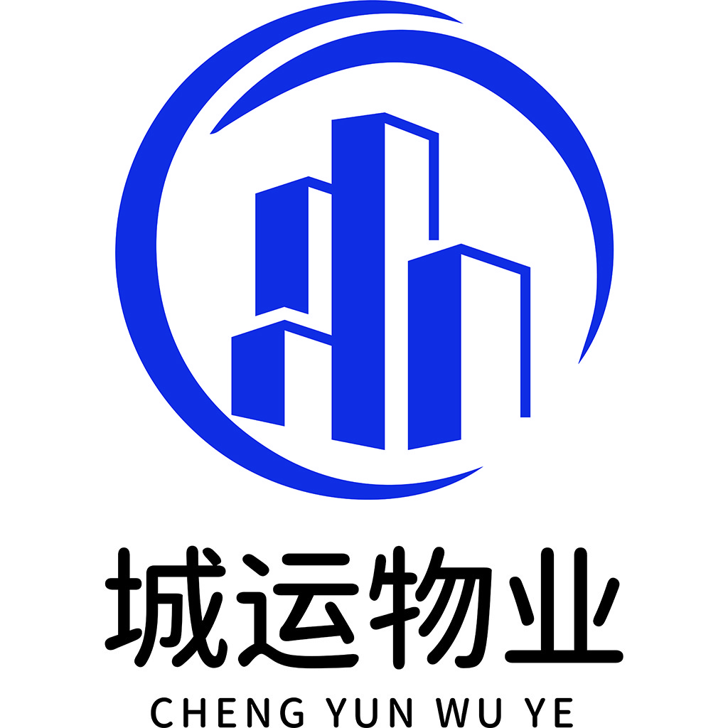 物业企业logo设计:城市建筑与圆环结合