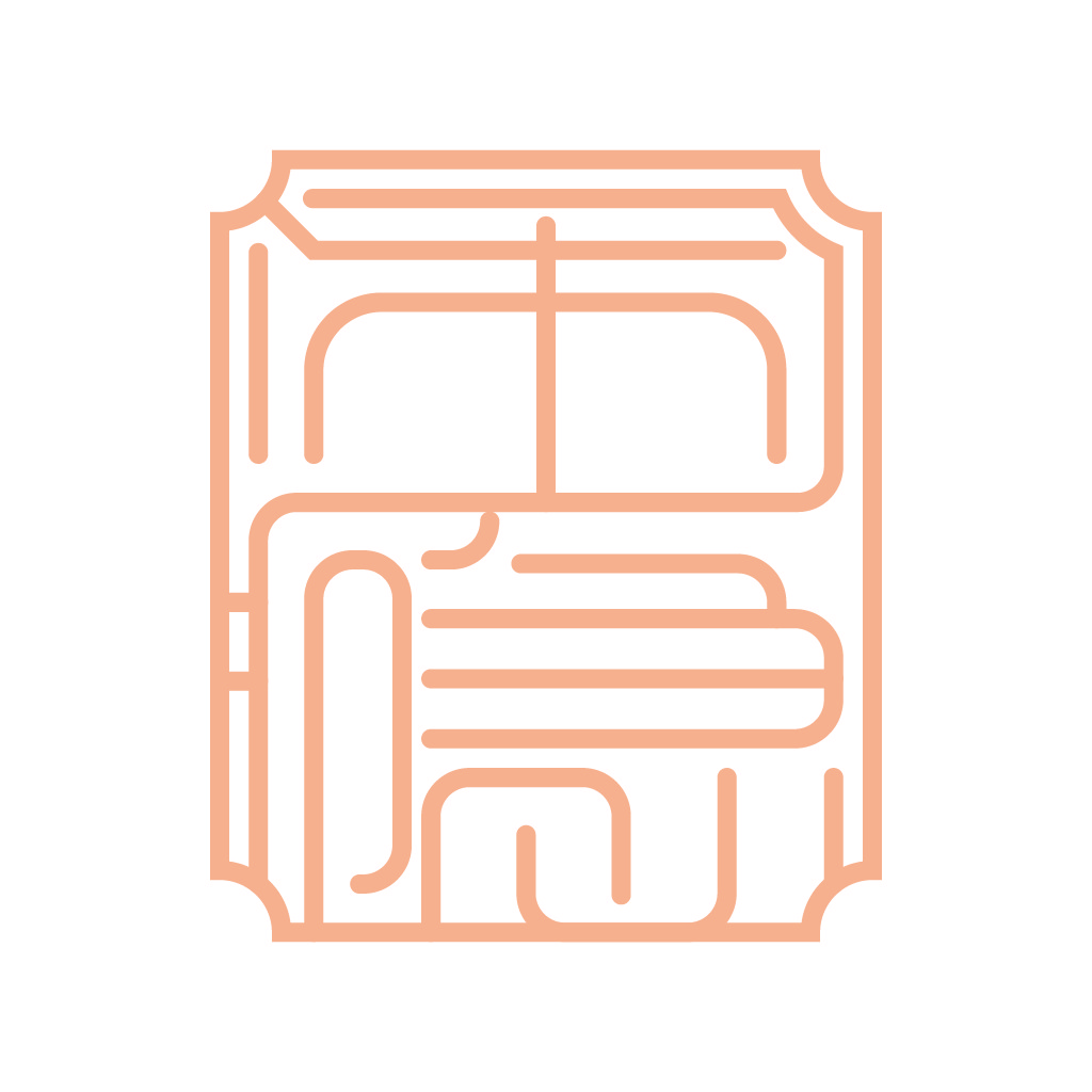 简洁线条书本logo设计