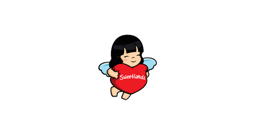 情人节主题卡通天使logo设计