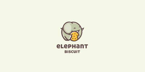 可爱大象饼干Logo设计