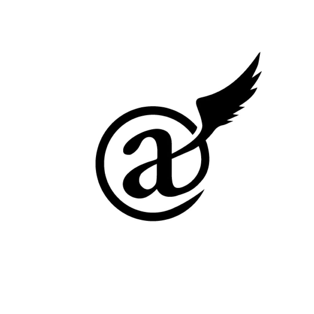 飞翔的字母'a'标志设计