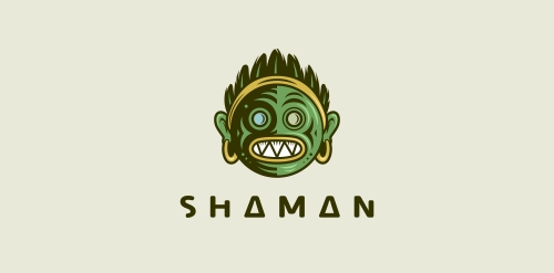 复古风格的神秘萨满教logo设计