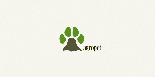 绿色爪印logo设计:宠物行业标识